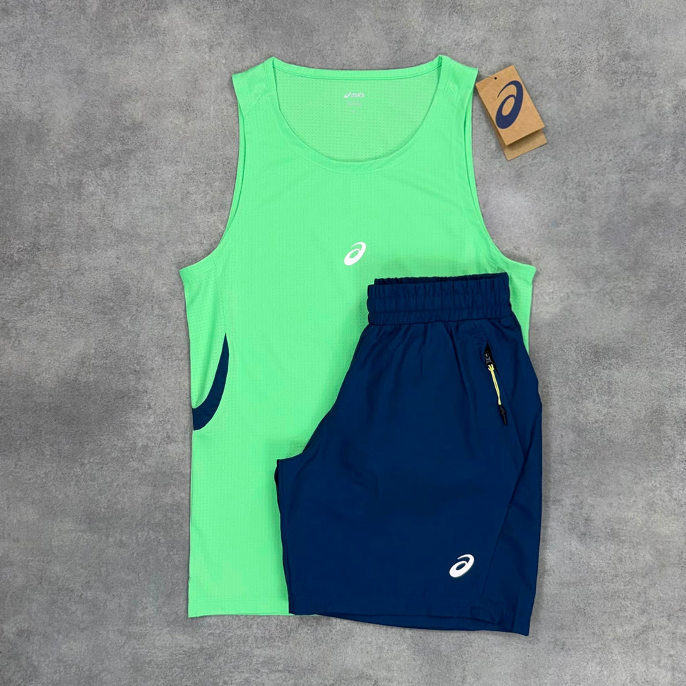 ASICS CURVE VEST SET VAPOUR GREEN/TWILIGHT BLUE
